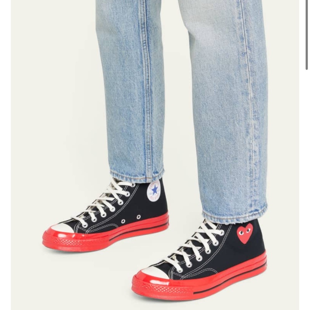 Converse Black and Red Heart High-Tops
